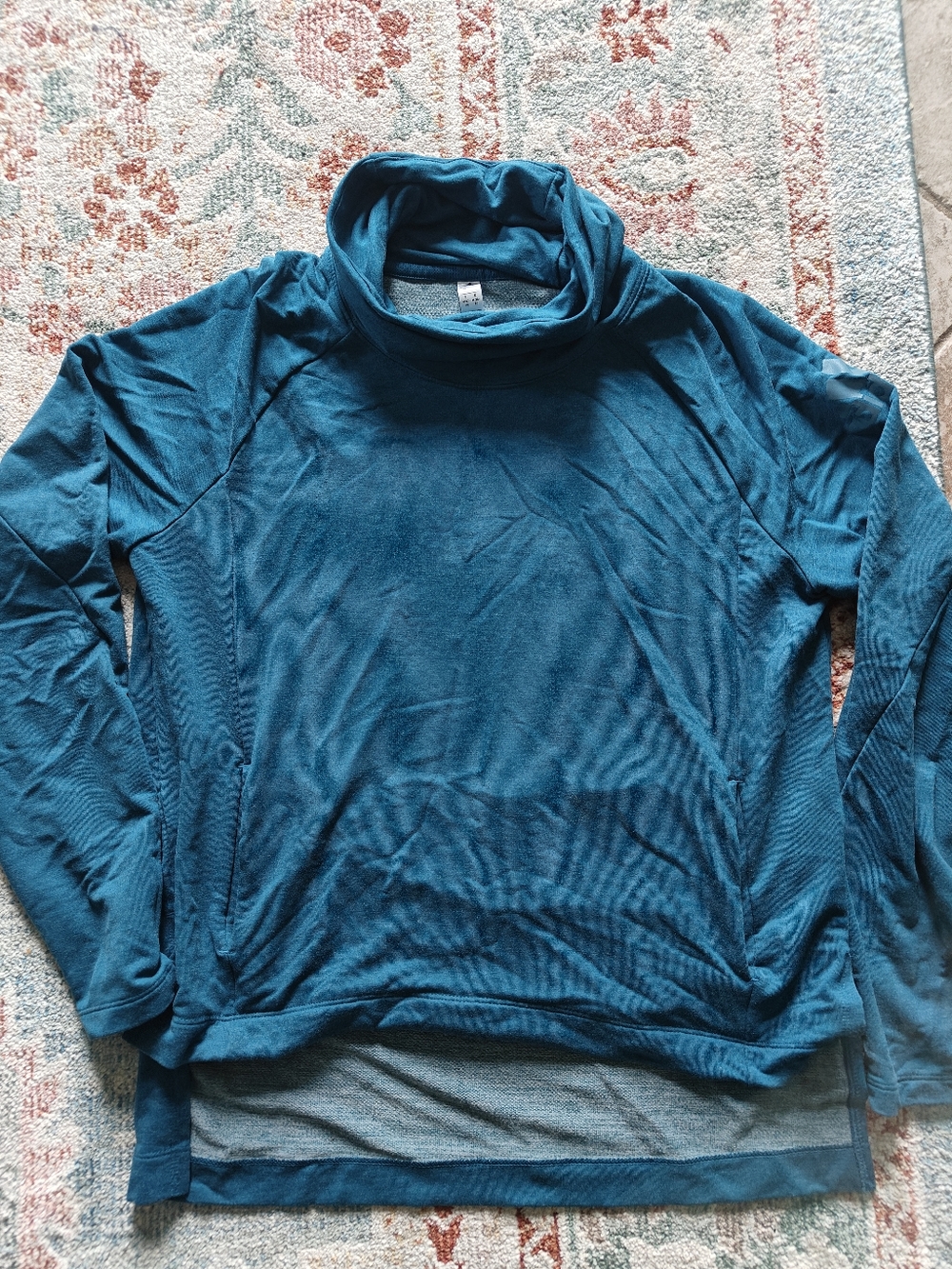 Adidas Women's Teal Long-Sleeve Cowl Neck Pullover
